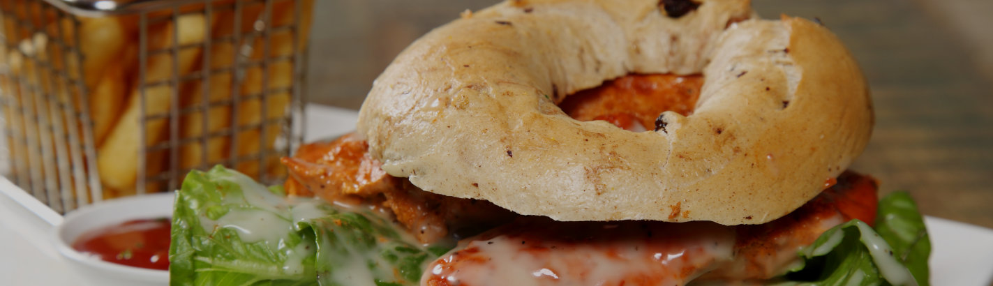 Burgers, Bagels, Pizza, Wraps and Sangas